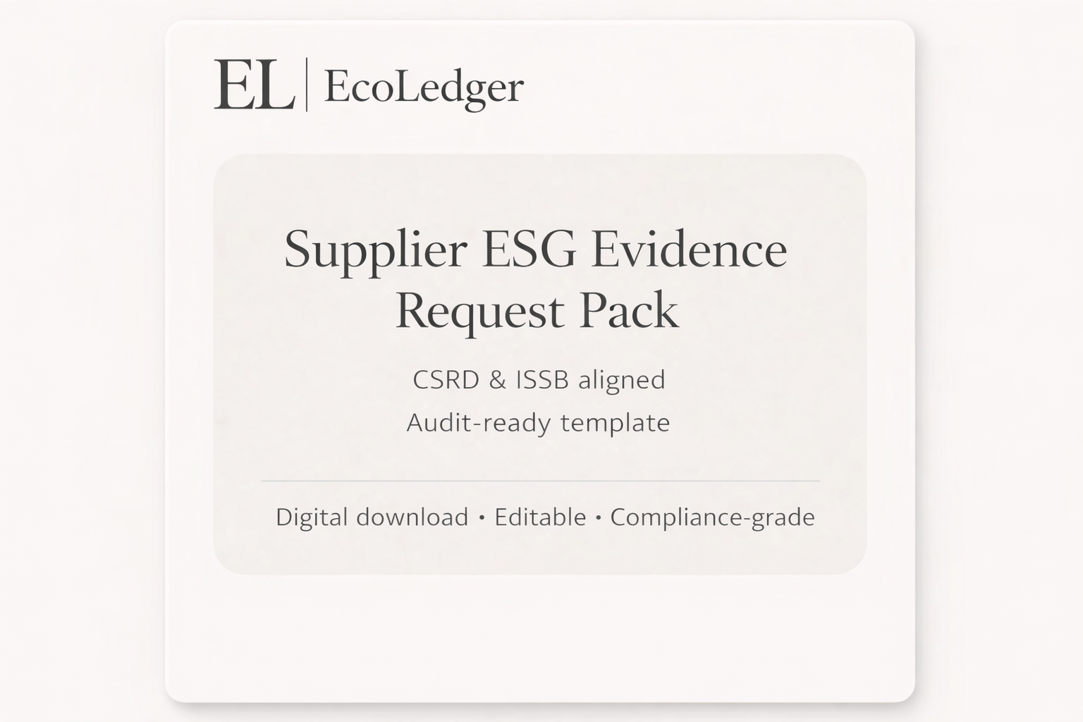 Supplier ESG Evidence Request Pack